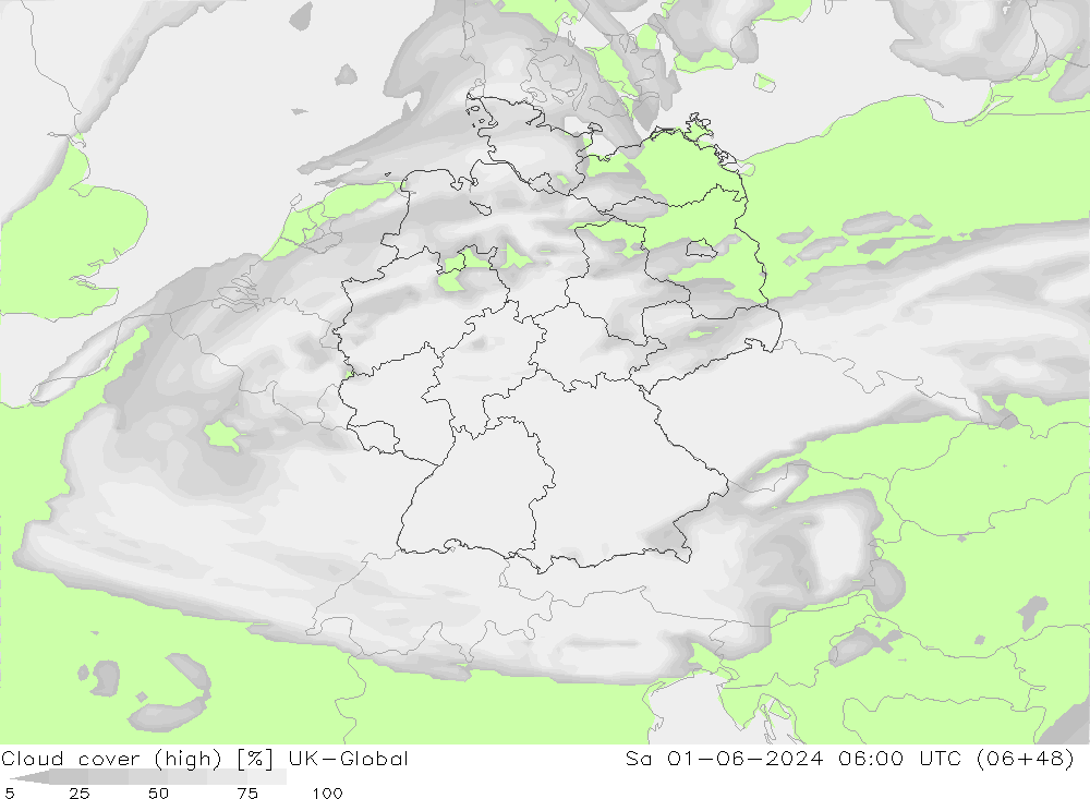 Cloud cover (high) UK-Global Sa 01.06.2024 06 UTC