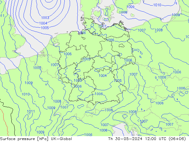 Luchtdruk (Grond) UK-Global do 30.05.2024 12 UTC