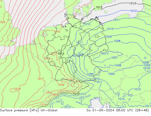 Surface pressure UK-Global Sa 01.06.2024 06 UTC