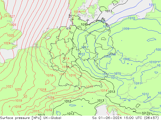 Luchtdruk (Grond) UK-Global za 01.06.2024 15 UTC