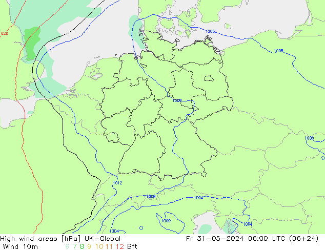 High wind areas UK-Global Fr 31.05.2024 06 UTC