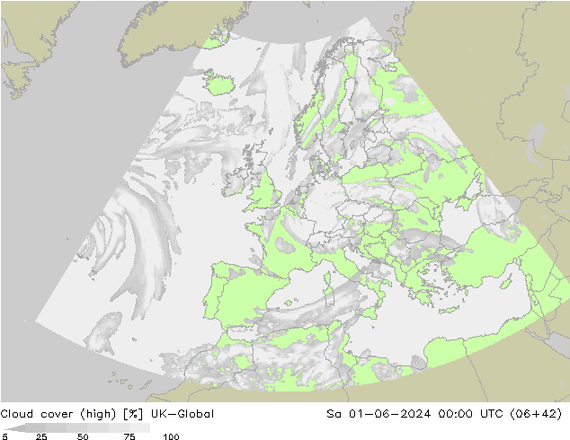 Cloud cover (high) UK-Global Sa 01.06.2024 00 UTC