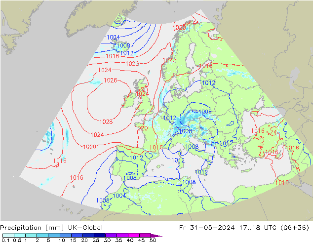 Yağış UK-Global Cu 31.05.2024 18 UTC