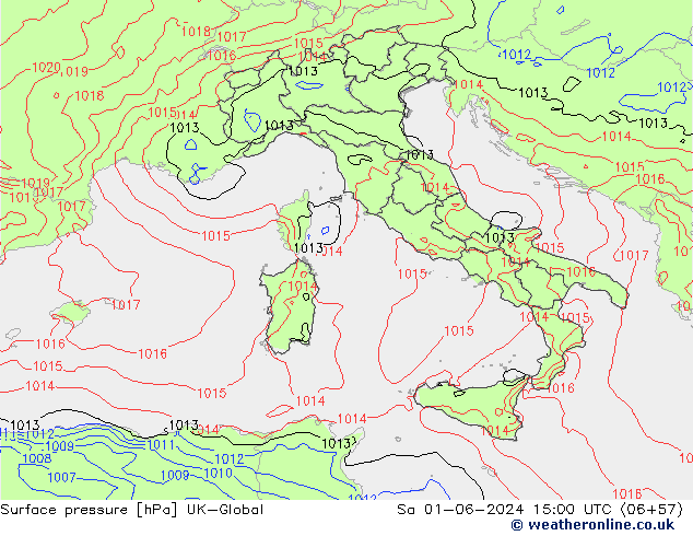 Surface pressure UK-Global Sa 01.06.2024 15 UTC