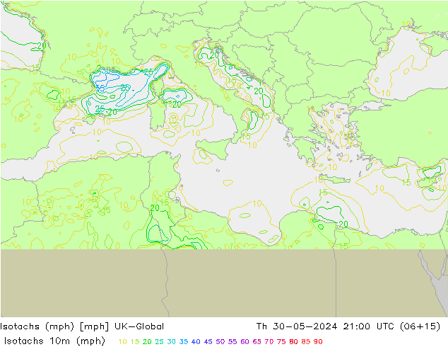 Isotachen (mph) UK-Global do 30.05.2024 21 UTC