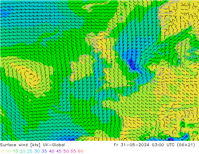 Vento 10 m UK-Global Sex 31.05.2024 03 UTC