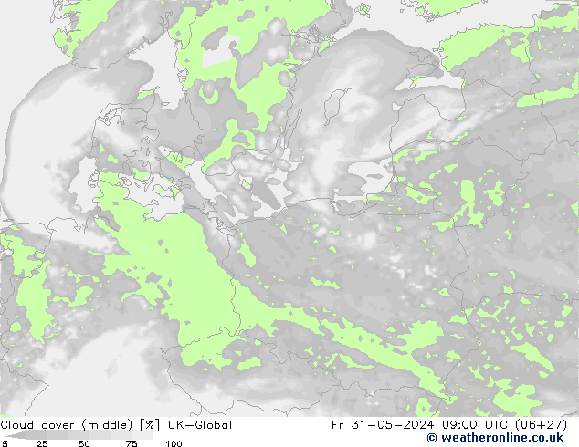 Cloud cover (middle) UK-Global Fr 31.05.2024 09 UTC