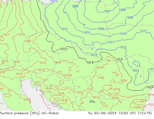 Presión superficial UK-Global dom 02.06.2024 15 UTC