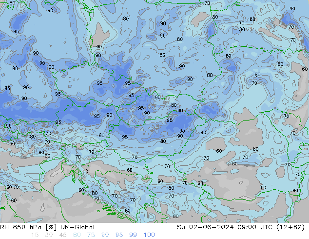 RH 850 hPa UK-Global Dom 02.06.2024 09 UTC