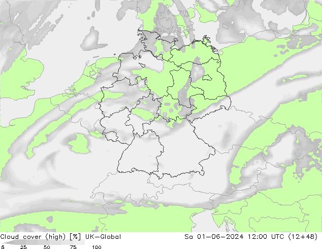 Cloud cover (high) UK-Global Sa 01.06.2024 12 UTC