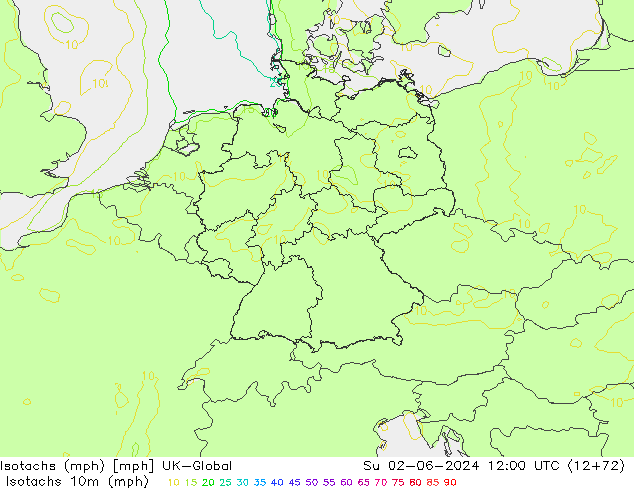 Isotachs (mph) UK-Global Ne 02.06.2024 12 UTC