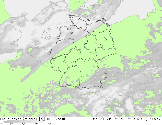 Nuages (moyen) UK-Global lun 03.06.2024 12 UTC