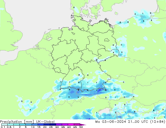 Precipitation UK-Global Mo 03.06.2024 00 UTC