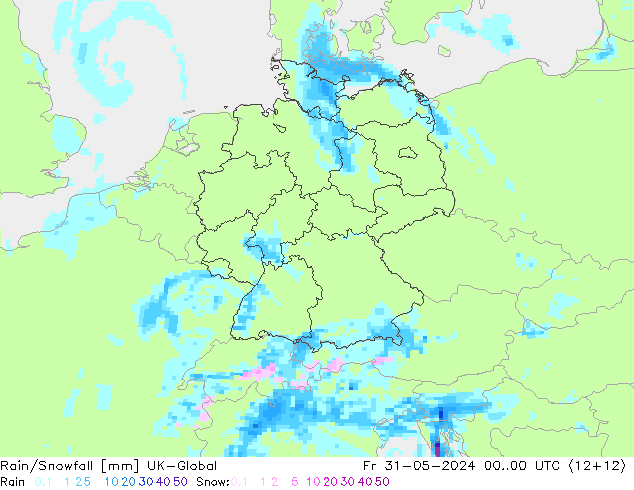 Rain/Snowfall UK-Global Cu 31.05.2024 00 UTC