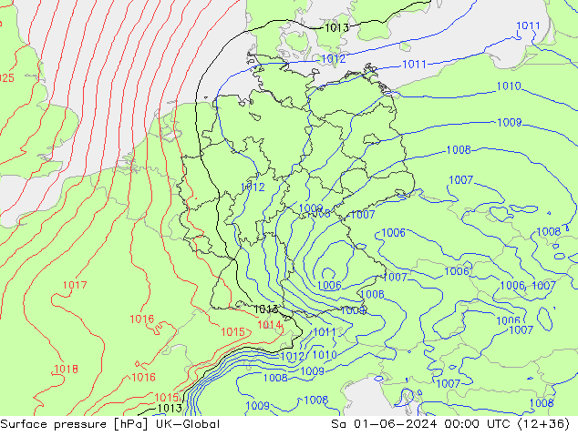 Surface pressure UK-Global Sa 01.06.2024 00 UTC