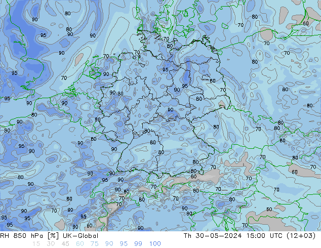 RV 850 hPa UK-Global do 30.05.2024 15 UTC