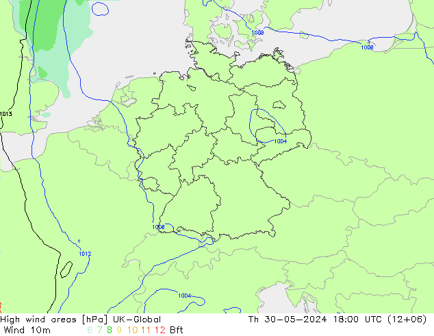 High wind areas UK-Global gio 30.05.2024 18 UTC