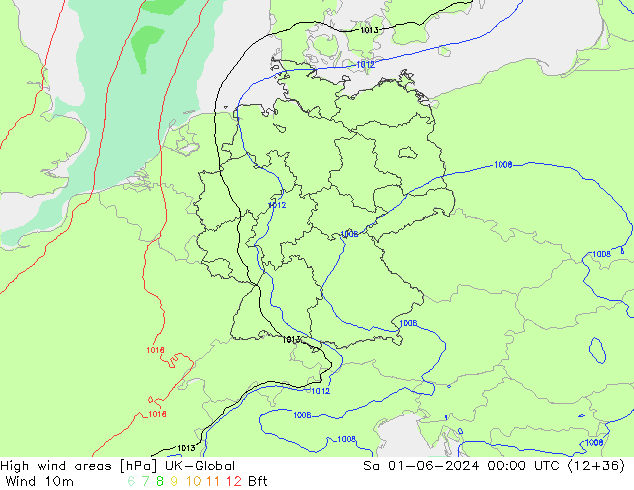 High wind areas UK-Global сб 01.06.2024 00 UTC