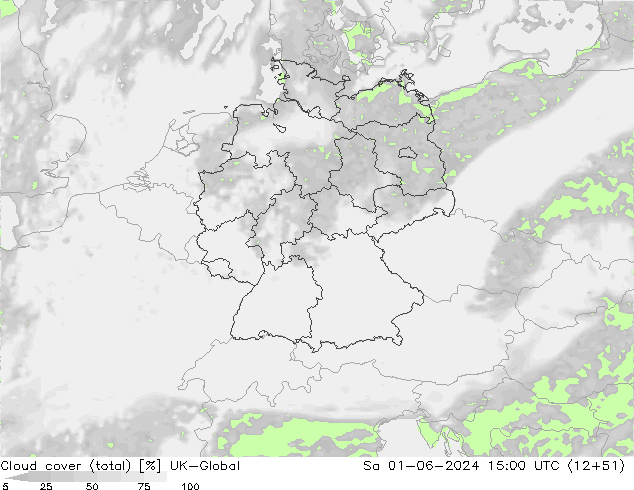 Cloud cover (total) UK-Global Sa 01.06.2024 15 UTC
