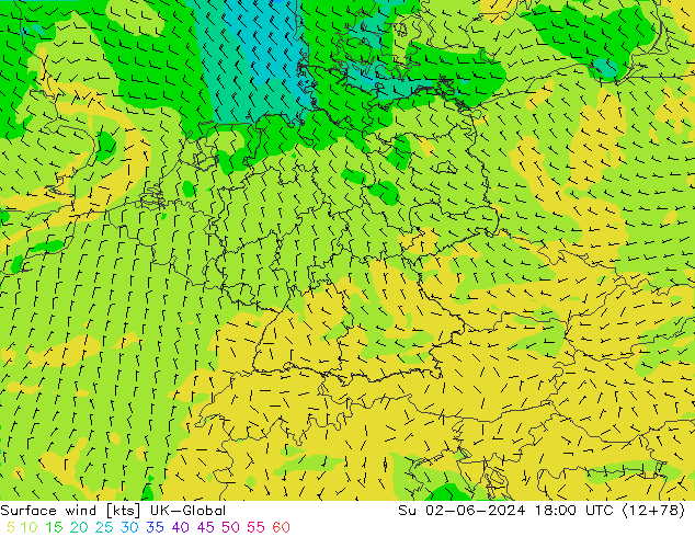 Wind 10 m UK-Global zo 02.06.2024 18 UTC