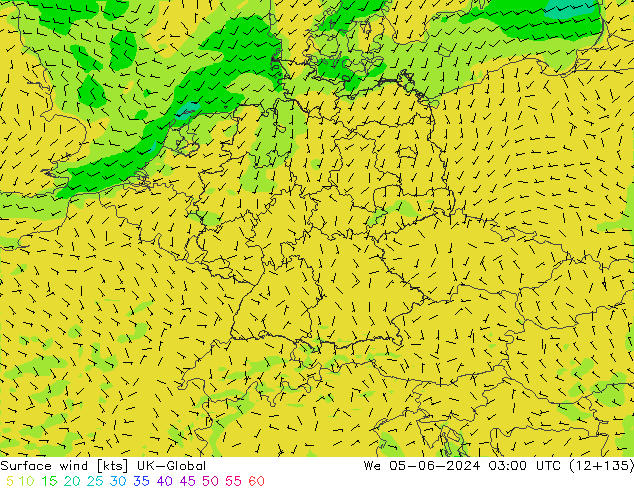 Viento 10 m UK-Global mié 05.06.2024 03 UTC