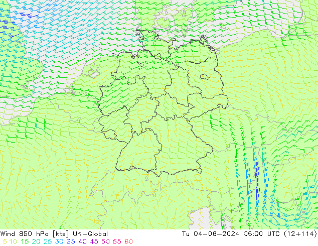 Vento 850 hPa UK-Global Ter 04.06.2024 06 UTC