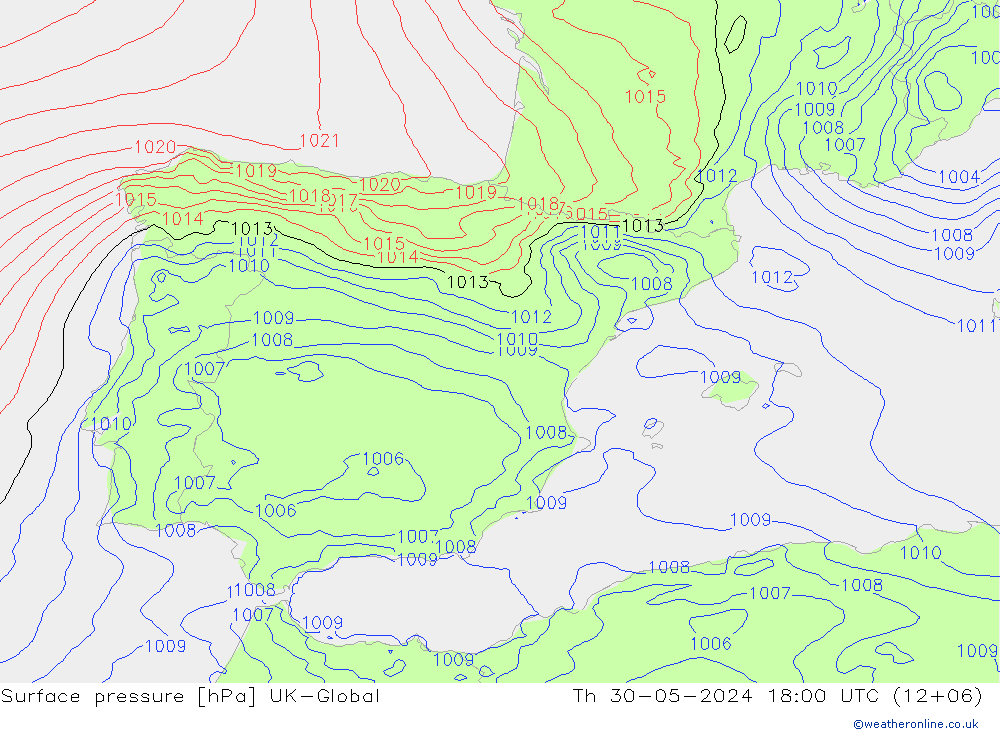 pression de l'air UK-Global jeu 30.05.2024 18 UTC