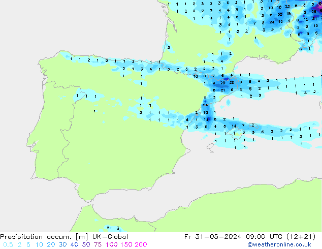 Totale neerslag UK-Global vr 31.05.2024 09 UTC