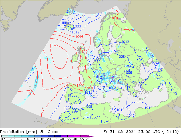Neerslag UK-Global vr 31.05.2024 00 UTC