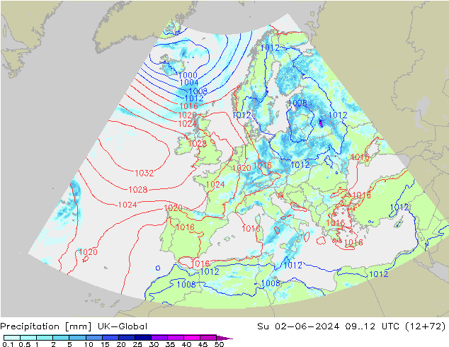 Niederschlag UK-Global So 02.06.2024 12 UTC