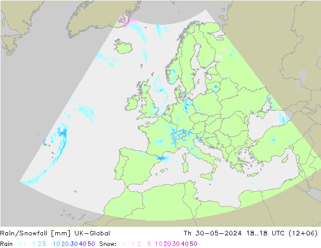 Lluvia/nieve UK-Global jue 30.05.2024 18 UTC