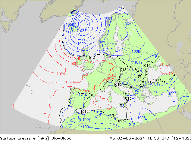 Atmosférický tlak UK-Global Po 03.06.2024 18 UTC