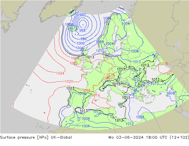 Surface pressure UK-Global Mo 03.06.2024 18 UTC