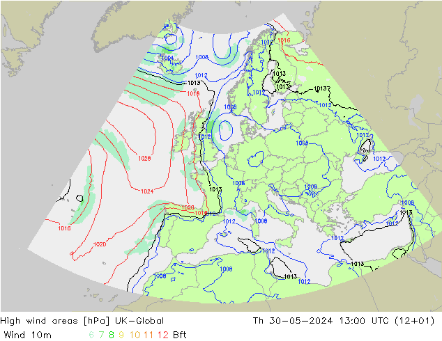 High wind areas UK-Global Th 30.05.2024 13 UTC
