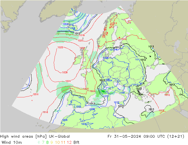 High wind areas UK-Global  31.05.2024 09 UTC