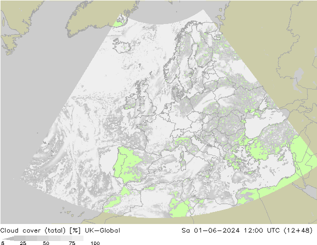 Wolken (gesamt) UK-Global Sa 01.06.2024 12 UTC