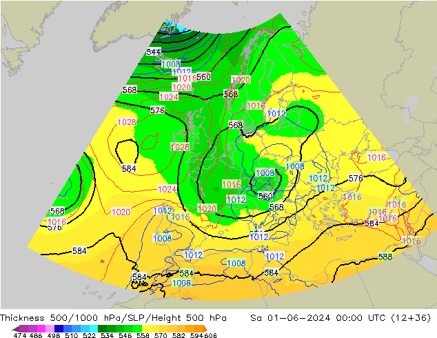 Thck 500-1000hPa UK-Global Sa 01.06.2024 00 UTC