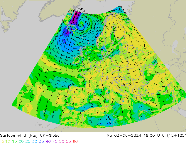 Wind 10 m UK-Global ma 03.06.2024 18 UTC