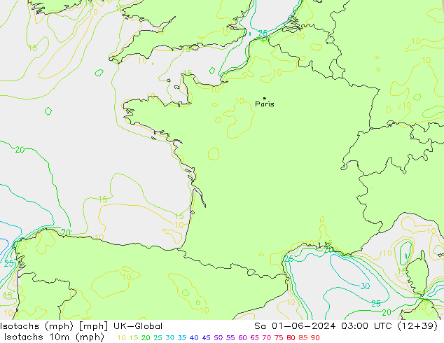 Isotachs (mph) UK-Global сб 01.06.2024 03 UTC
