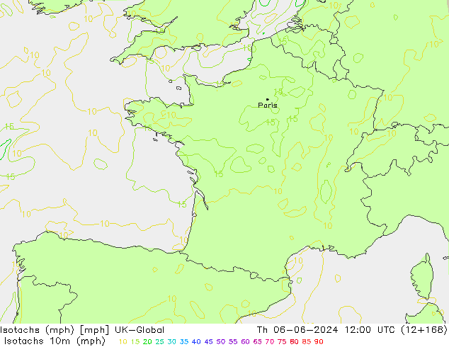 Isotachen (mph) UK-Global Do 06.06.2024 12 UTC