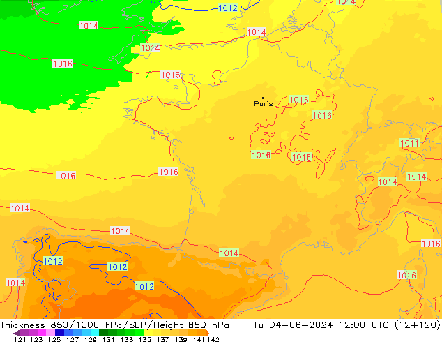 Thck 850-1000 hPa UK-Global wto. 04.06.2024 12 UTC
