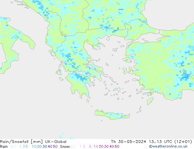 Regen/Sneeuwval UK-Global do 30.05.2024 13 UTC