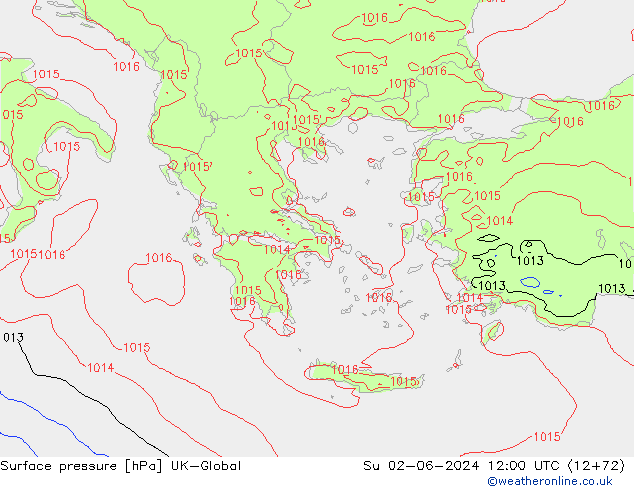 pressão do solo UK-Global Dom 02.06.2024 12 UTC