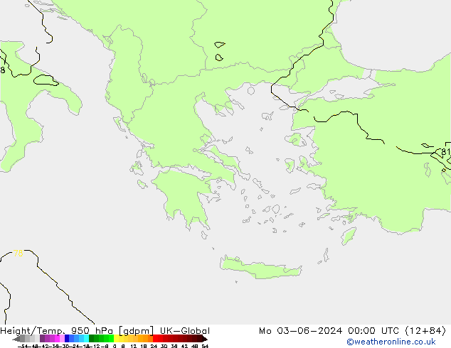 Hoogte/Temp. 950 hPa UK-Global ma 03.06.2024 00 UTC