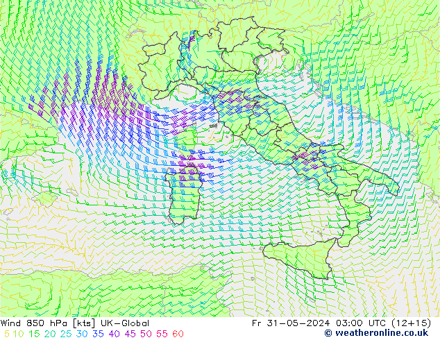  850 hPa UK-Global  31.05.2024 03 UTC