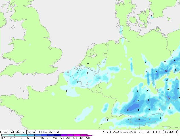 Yağış UK-Global Paz 02.06.2024 00 UTC