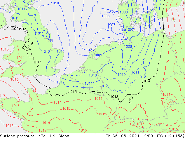 pression de l'air UK-Global jeu 06.06.2024 12 UTC