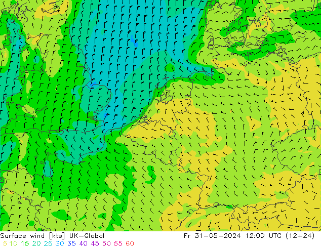 Surface wind UK-Global Pá 31.05.2024 12 UTC