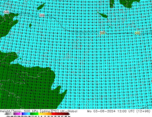 Hoogte/Temp. 500 hPa UK-Global ma 03.06.2024 12 UTC