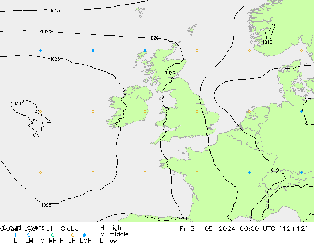 Cloud layer UK-Global Pá 31.05.2024 00 UTC